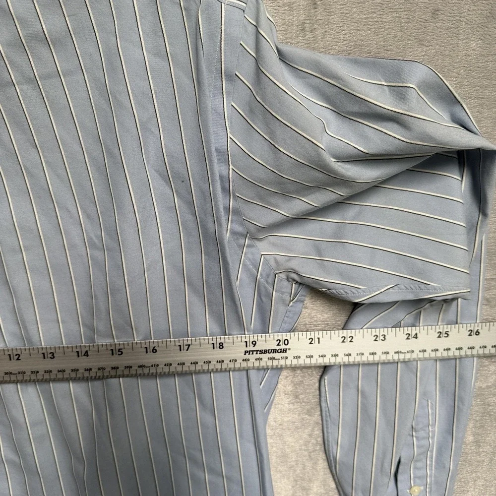 Ralph Lauren Shirt Mens Small Blue Stripe Button Down Long Sleeve Pony Logo - Picture 6 of 6